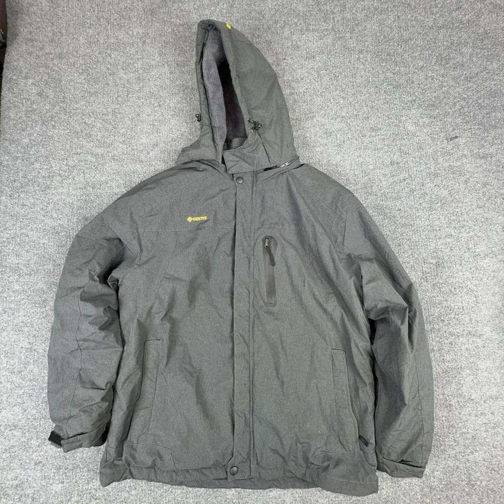 GEMYSE Jacket Mens XL Gray Hooded Full Zip Ski Snow Insulated Winter Outdoor